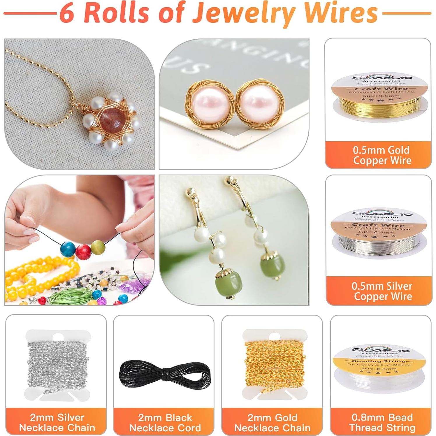 Kit de Fabricación de Joyas Giwaelro con 3 Alicates y Lupa 4X