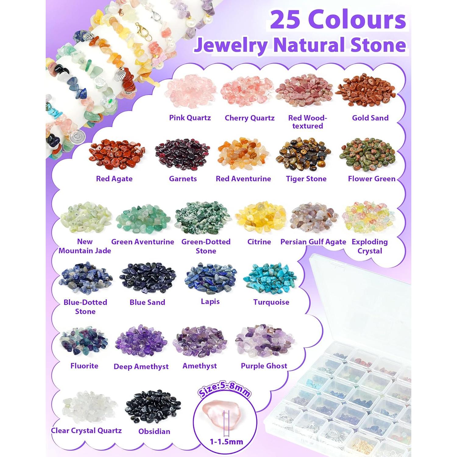 Kit de Fabricación de Joyas FIVEIZERO - 1956 Piezas con Cuentas Naturales