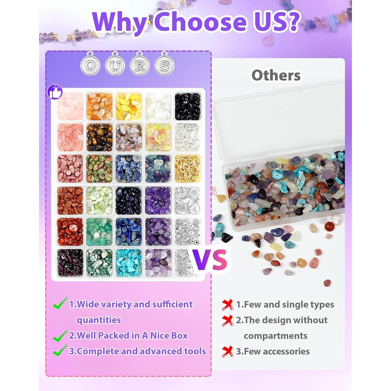 Kit de Fabricación de Joyas FIVEIZERO - 1956 Piezas con Cuentas Naturales