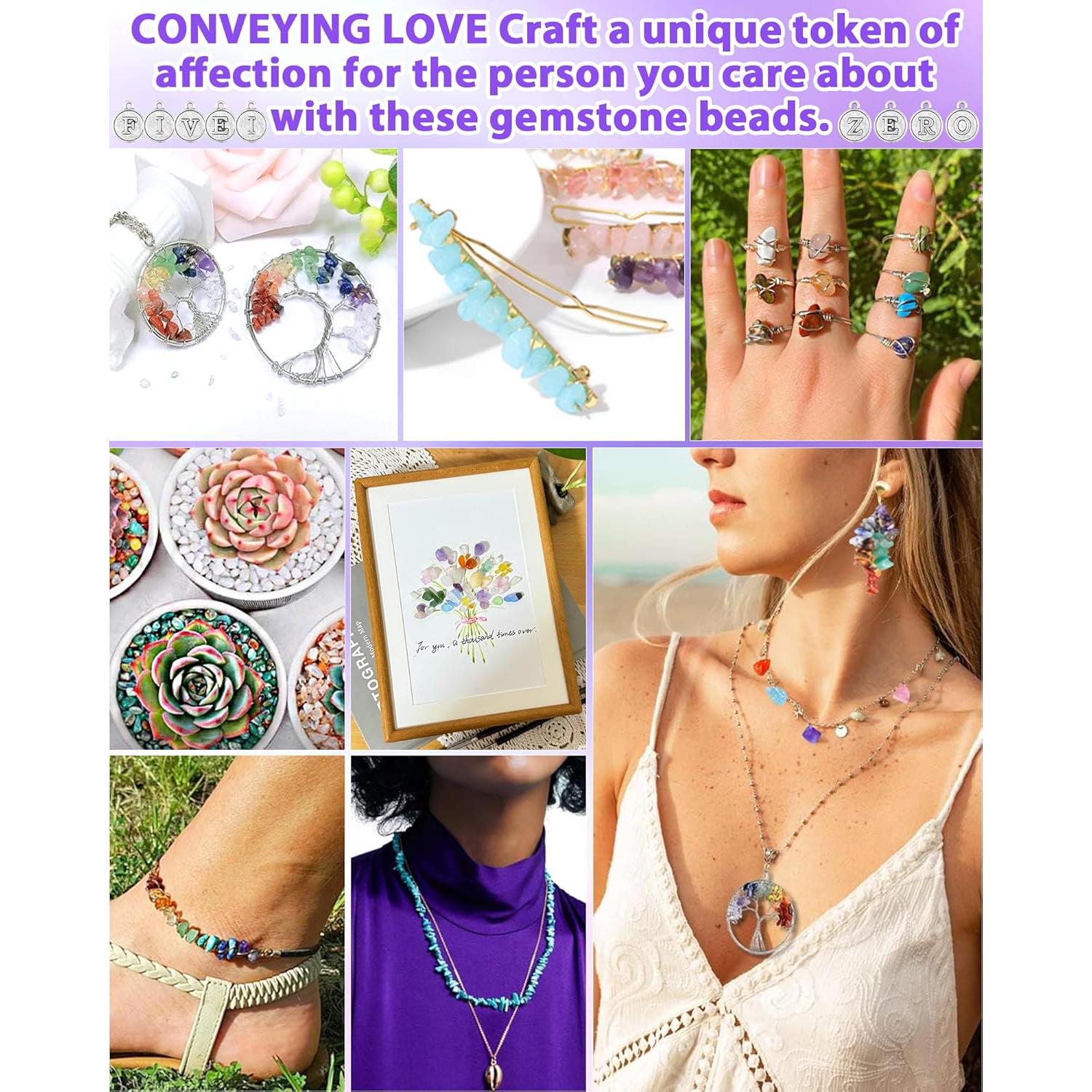 Kit de Fabricación de Joyas FIVEIZERO - 1956 Piezas con Cuentas Naturales