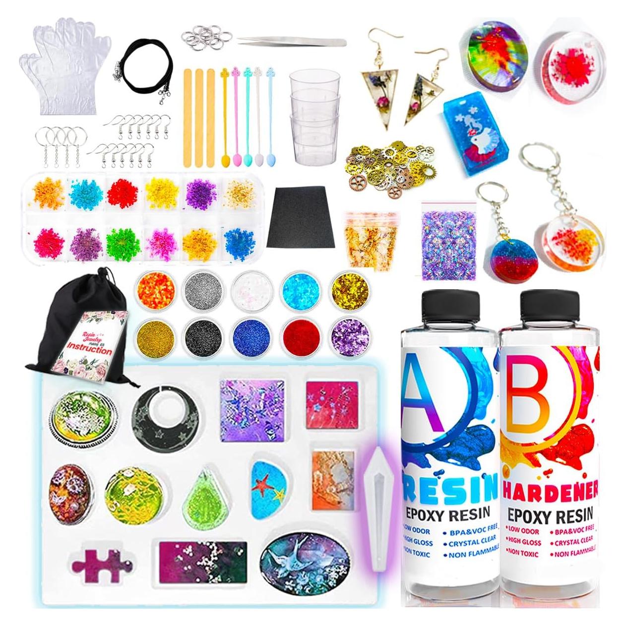 Kit de Joyería de Resina Goody King - 300g, Moldes y Herramientas