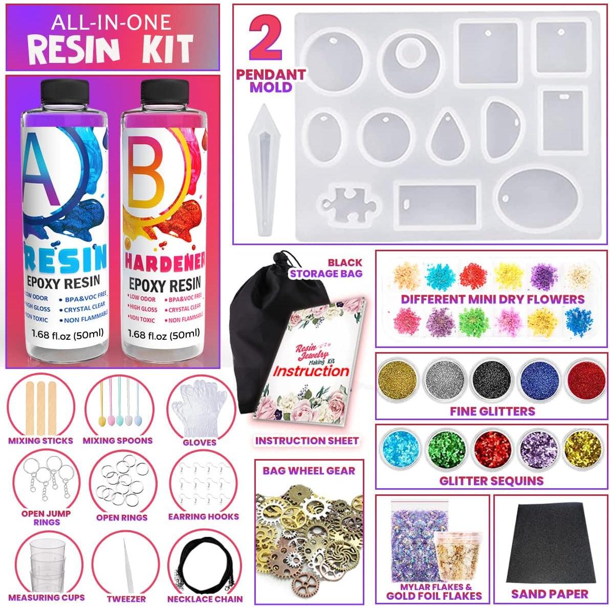 Kit de Joyería de Resina Goody King - 300g, Moldes y Herramientas