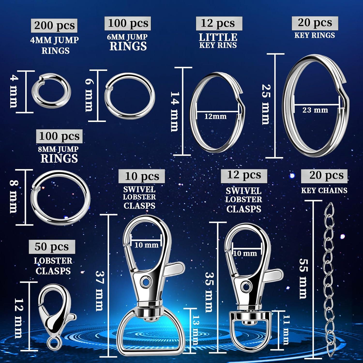 Kit de Fabricación de Llaveros Teenitor 524 Piezas Metal