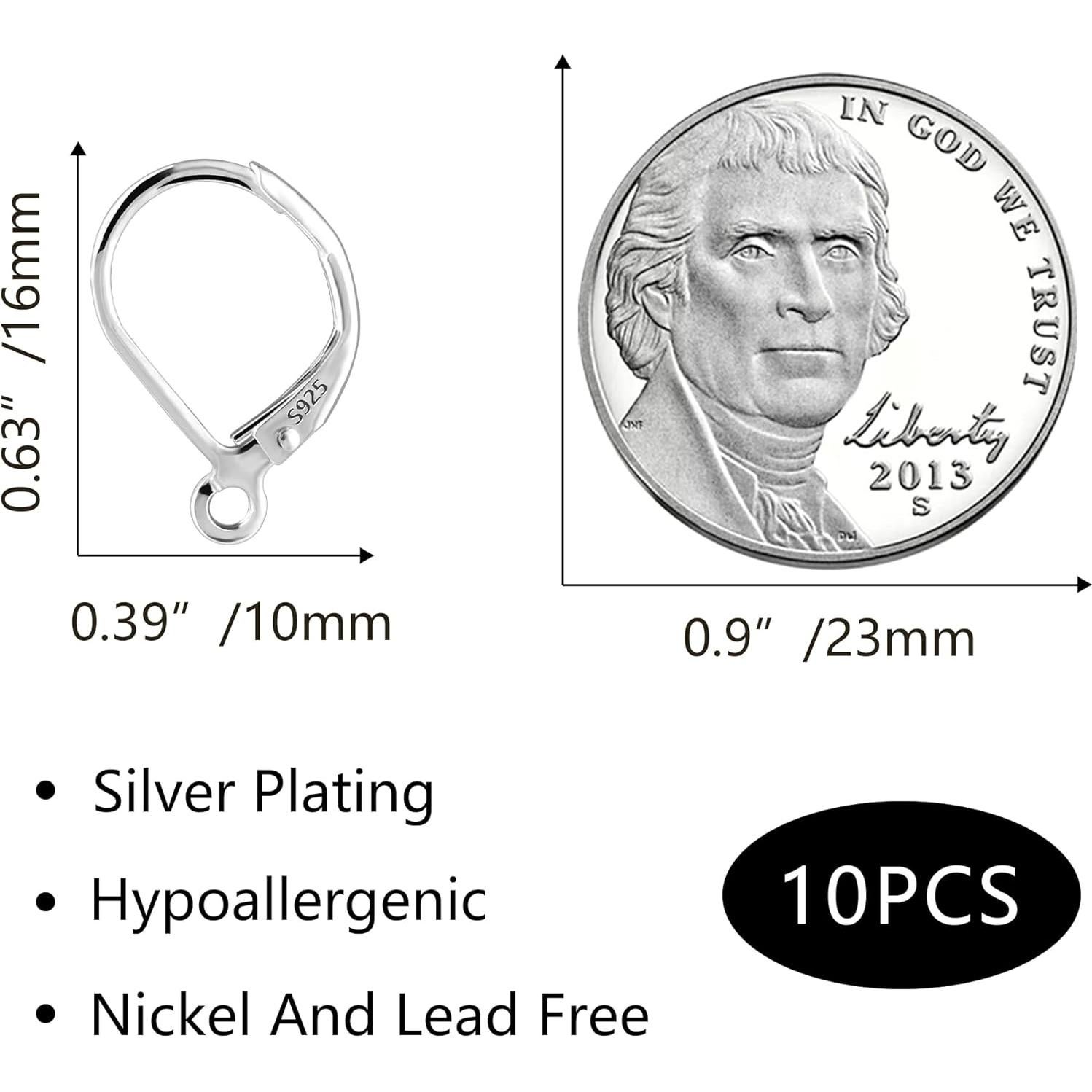 Ganchos de Aretes Franceses Plata Esterlina 925 Hipoalergénicos