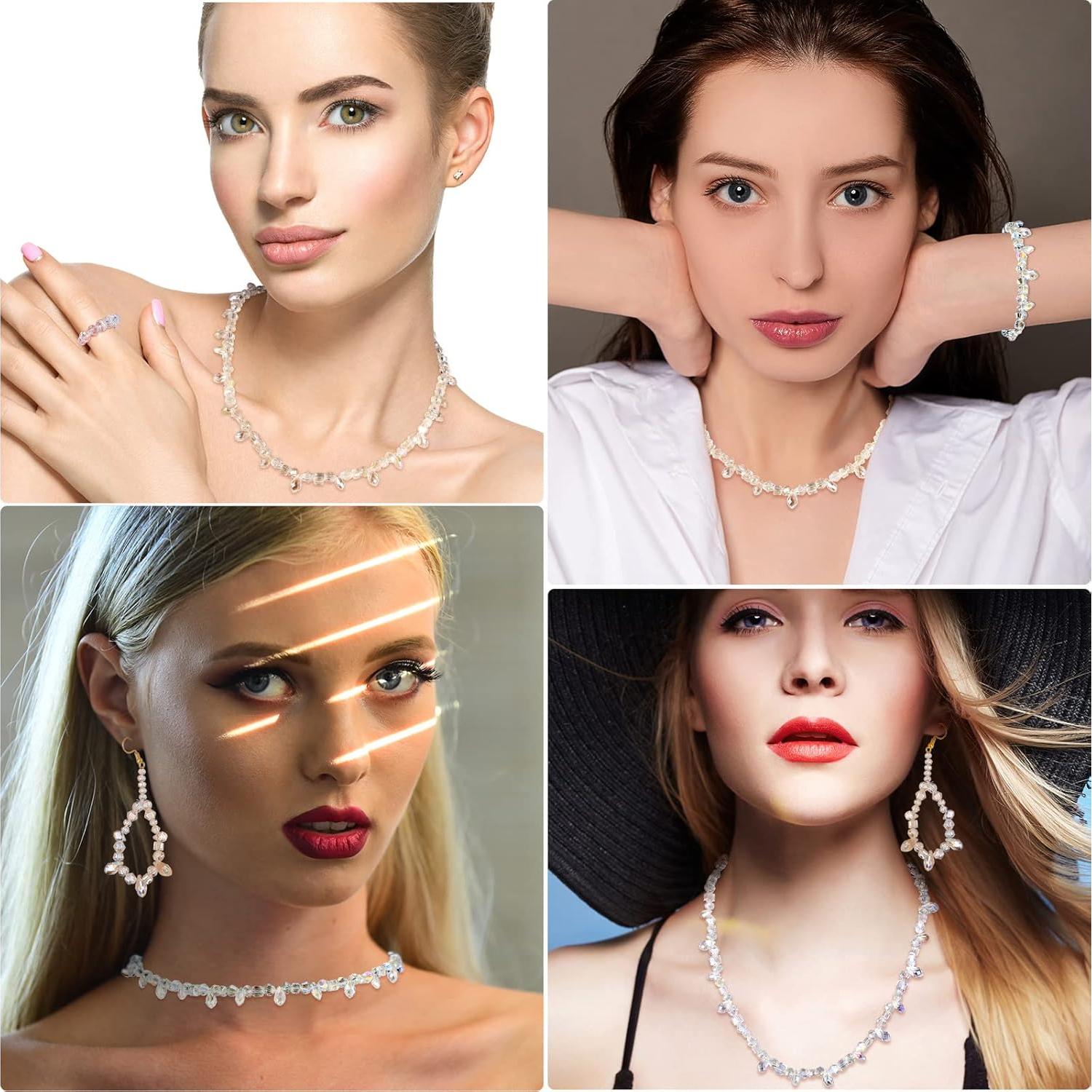 Kigeli 1280 Piezas Perlas de Cristal Facetadas para DIY