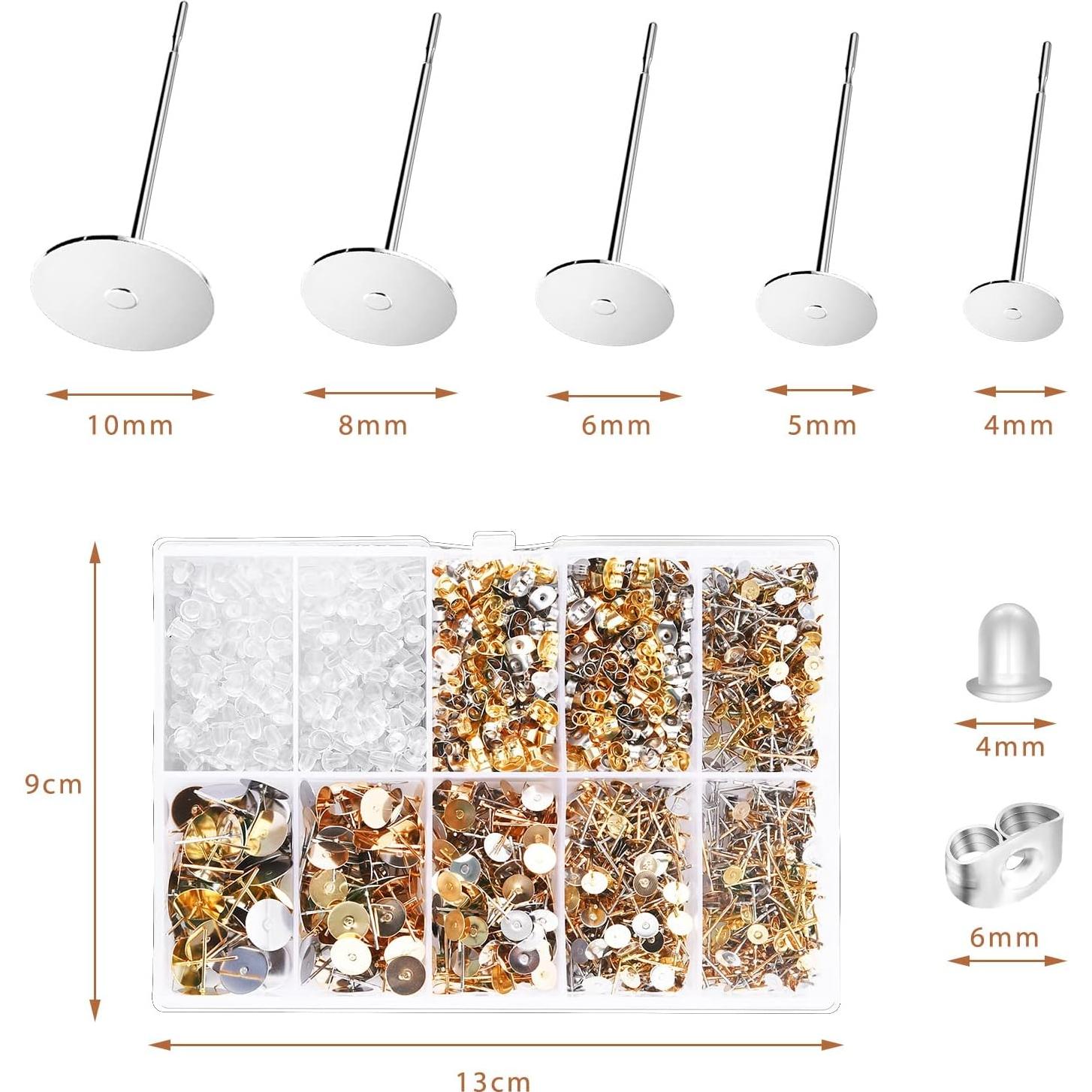 Kit de Fabricación de Joyería VERACT 2000Pcs Aretes Hipoalergénicos