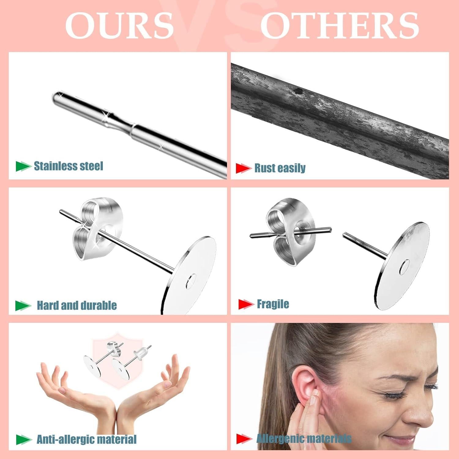 Kit de Fabricación de Joyería VERACT 2000Pcs Aretes Hipoalergénicos