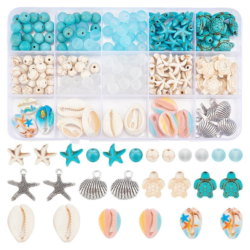 Kit de Perlas de Océano 210Pcs SUNNYCLUE para Joyería DIY