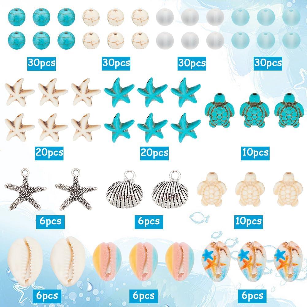 Kit de Perlas de Océano 210Pcs SUNNYCLUE para Joyería DIY