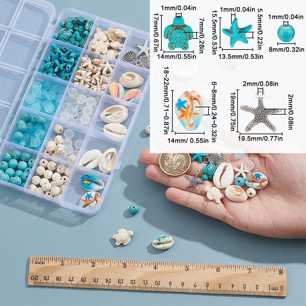 Kit de Perlas de Océano 210Pcs SUNNYCLUE para Joyería DIY