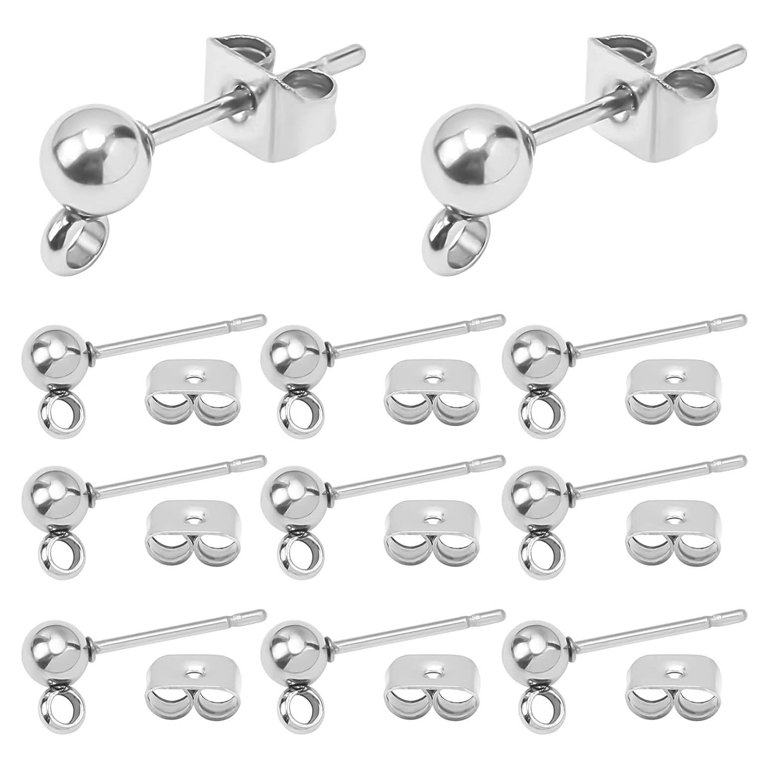 Kit de Pendientes de Stud PH PandaHall 200pcs Acero Inoxidable