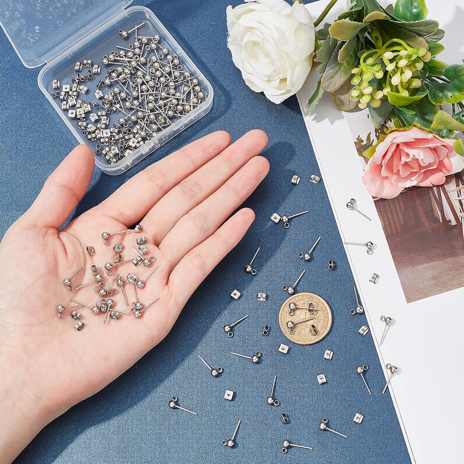 Kit de Pendientes de Stud PH PandaHall 200pcs Acero Inoxidable