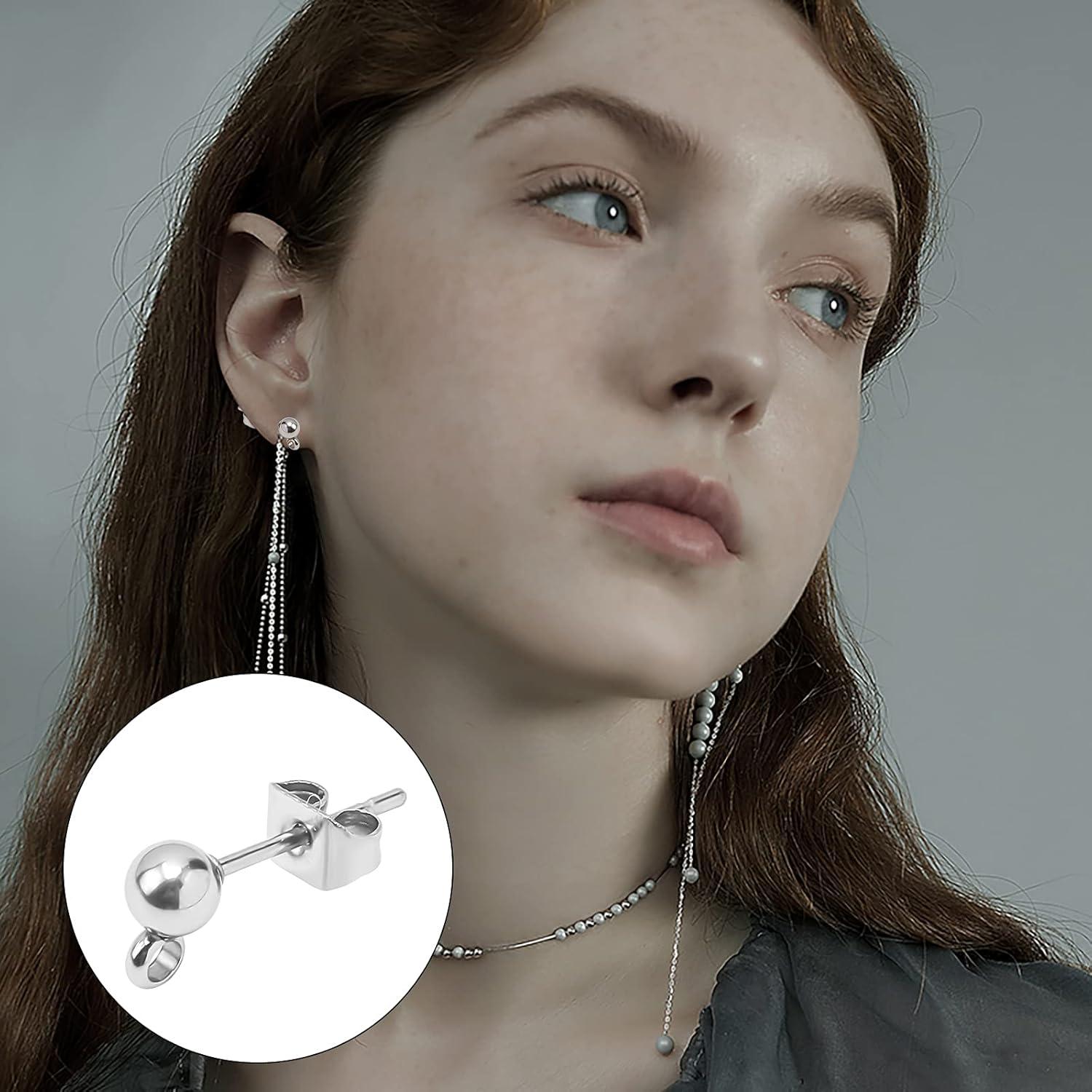 Kit de Pendientes de Stud PH PandaHall 200pcs Acero Inoxidable