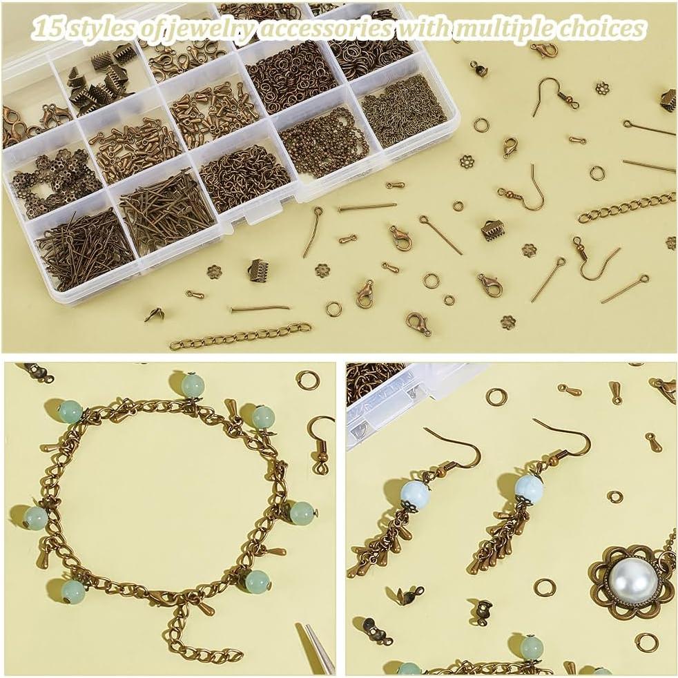Kit de Hallazgos de Joyería PH PandaHall 870 Piezas Bronce
