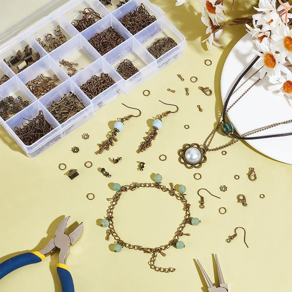 Kit de Hallazgos de Joyería PH PandaHall 870 Piezas Bronce