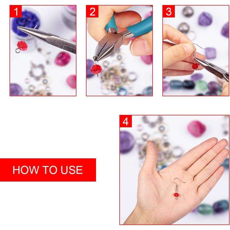 Kit de Reparación de Joyería Anezus con 3 Pinzas y 450 Piezas