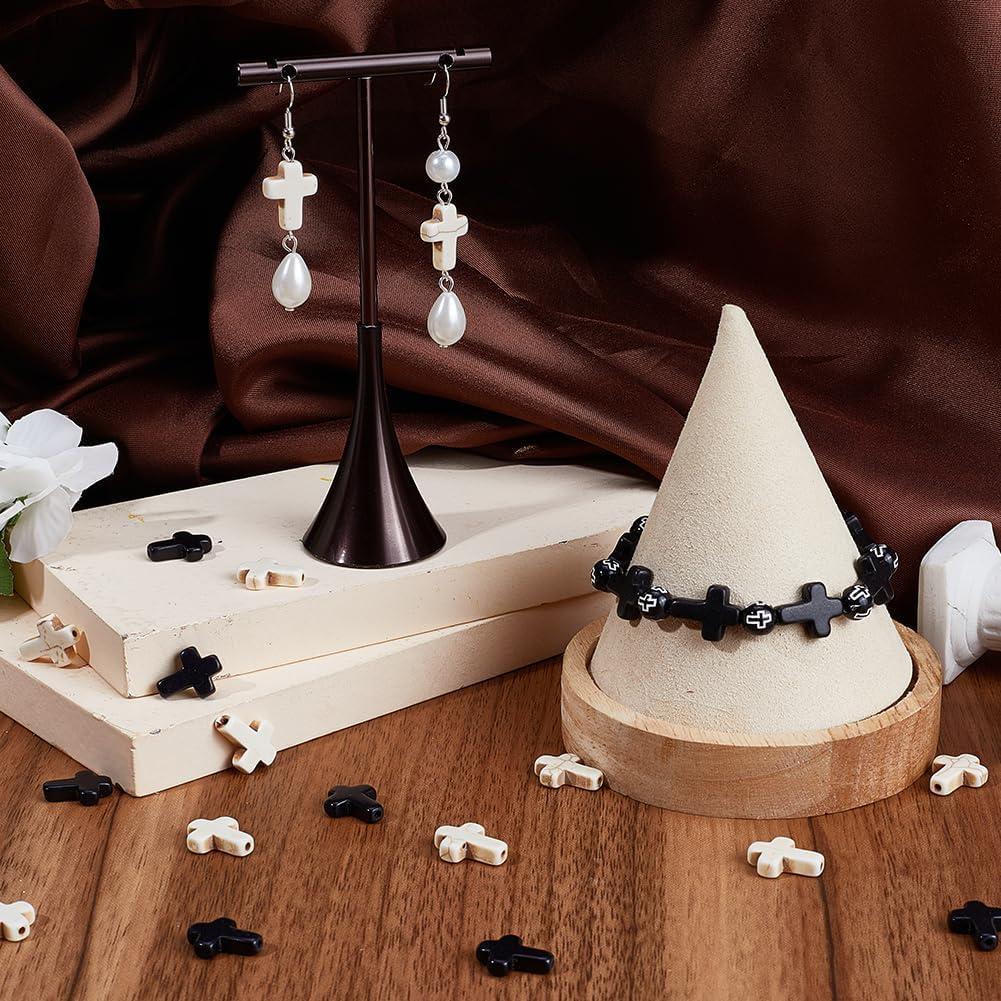 Perlas de Cruz SUNNYCLUE 100Pcs 16x12mm Turquesa Sintética