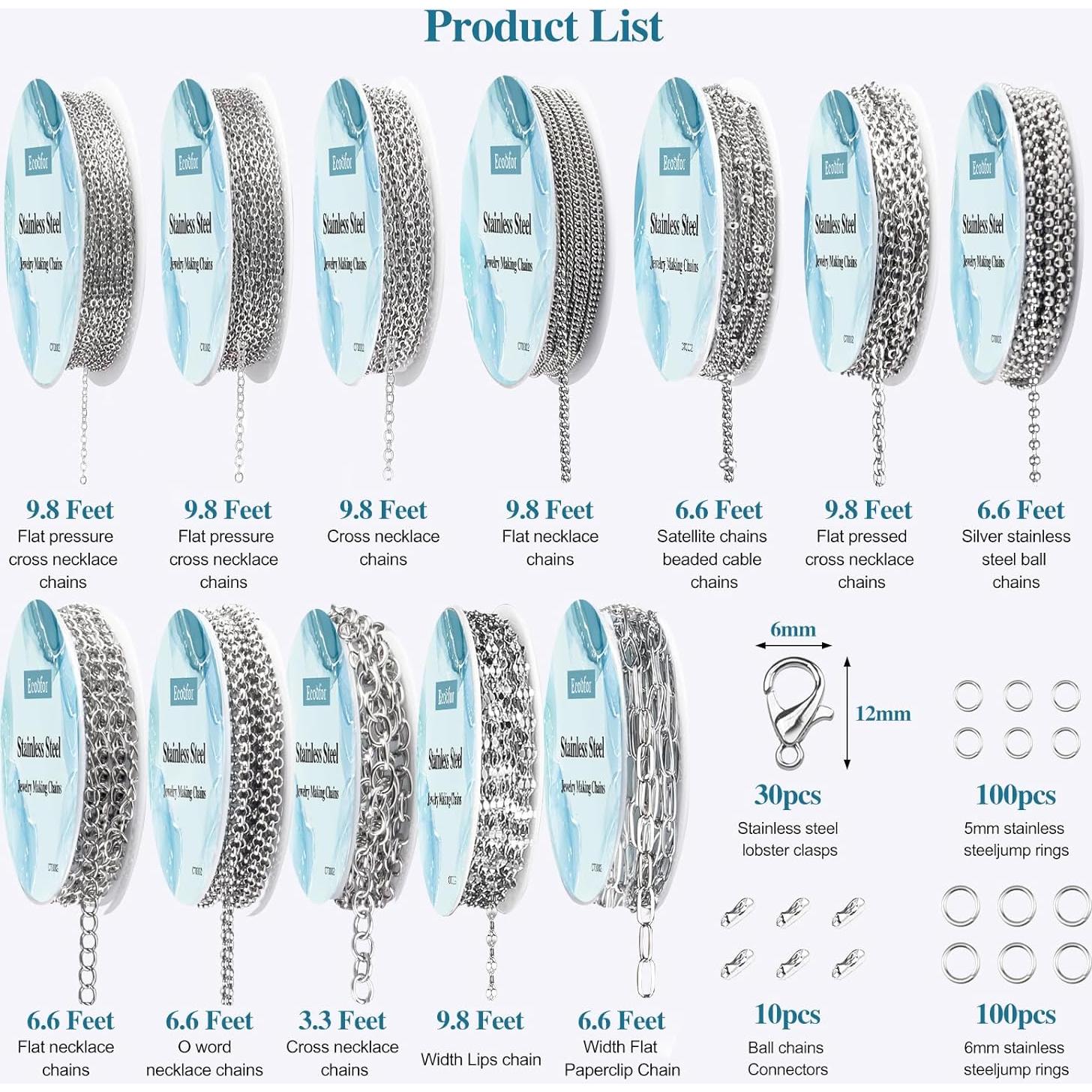 Cadena de Collar Ecoofor 29m Acero Inoxidable 12 Rollos