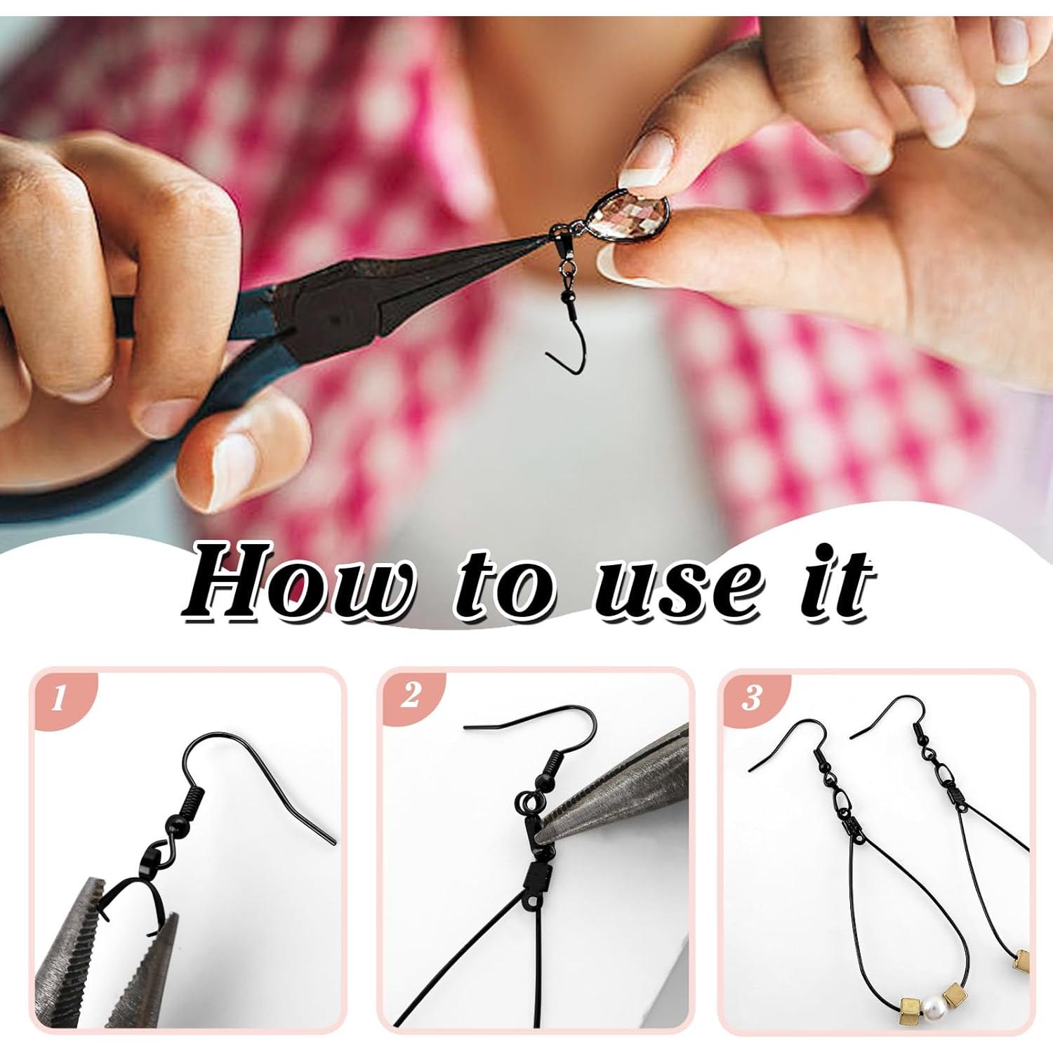 Kit 100 Ganchos de Pendientes Hipoalergénicos TOAOB Negro