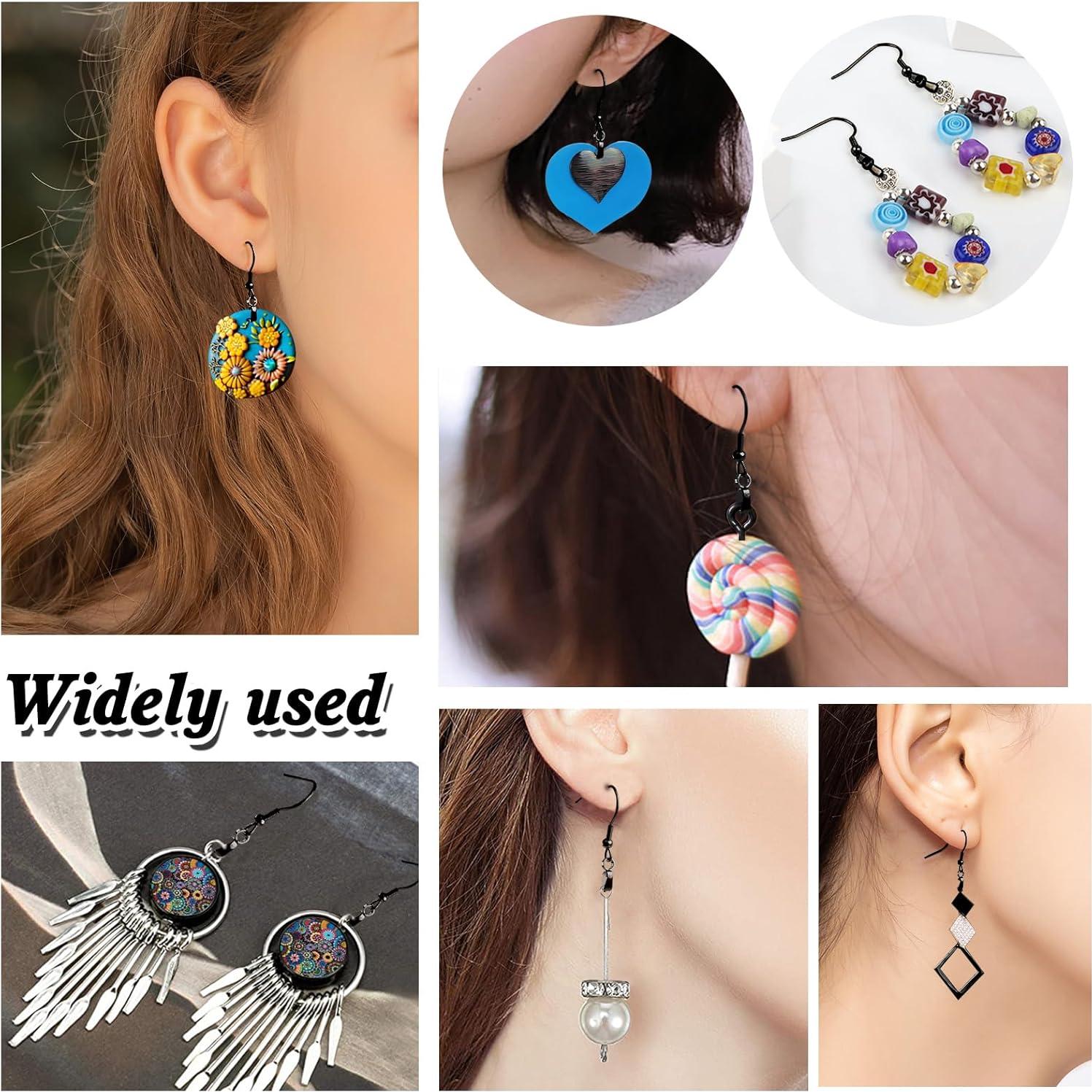 Kit 100 Ganchos de Pendientes Hipoalergénicos TOAOB Negro