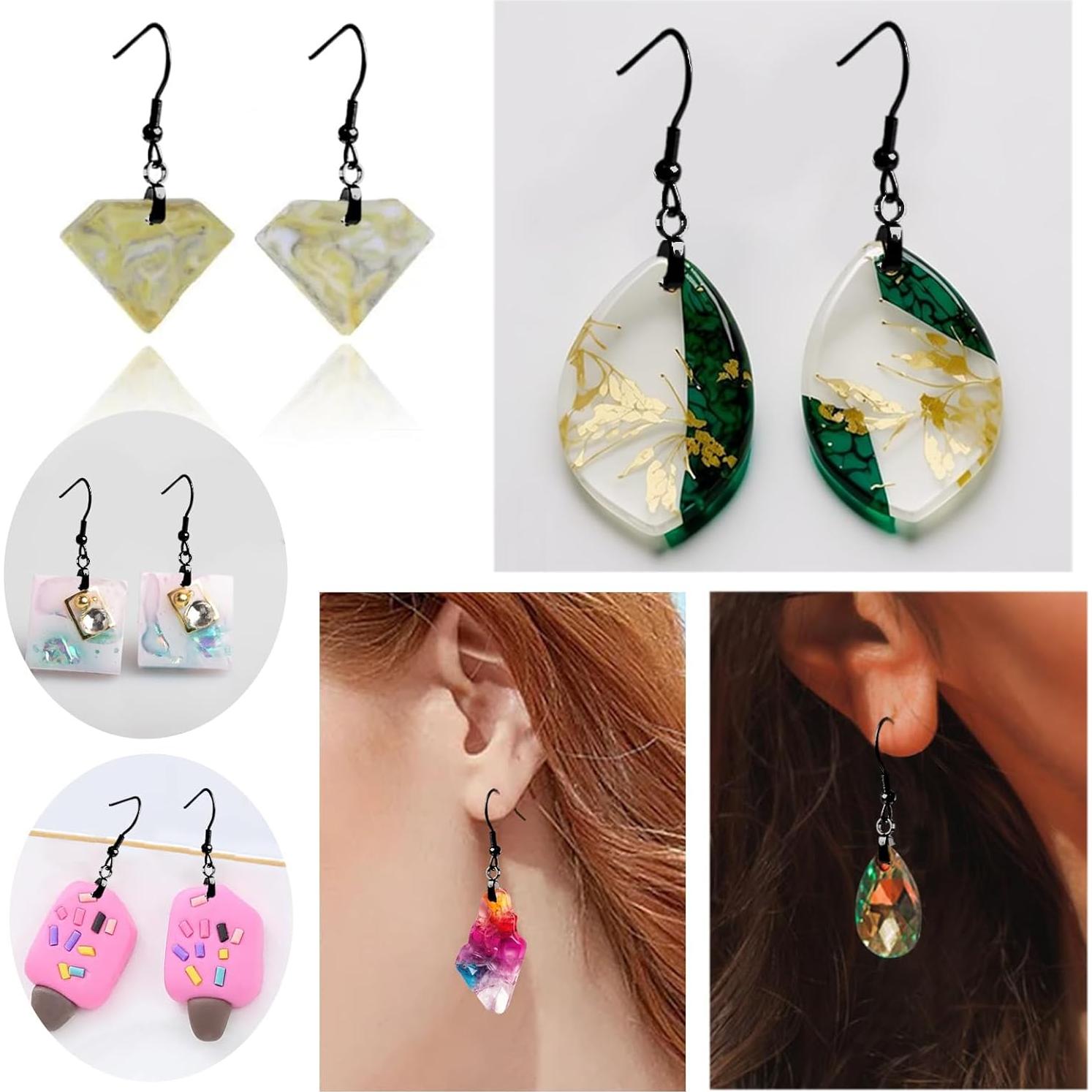 Kit 100 Ganchos de Pendientes Hipoalergénicos TOAOB Negro