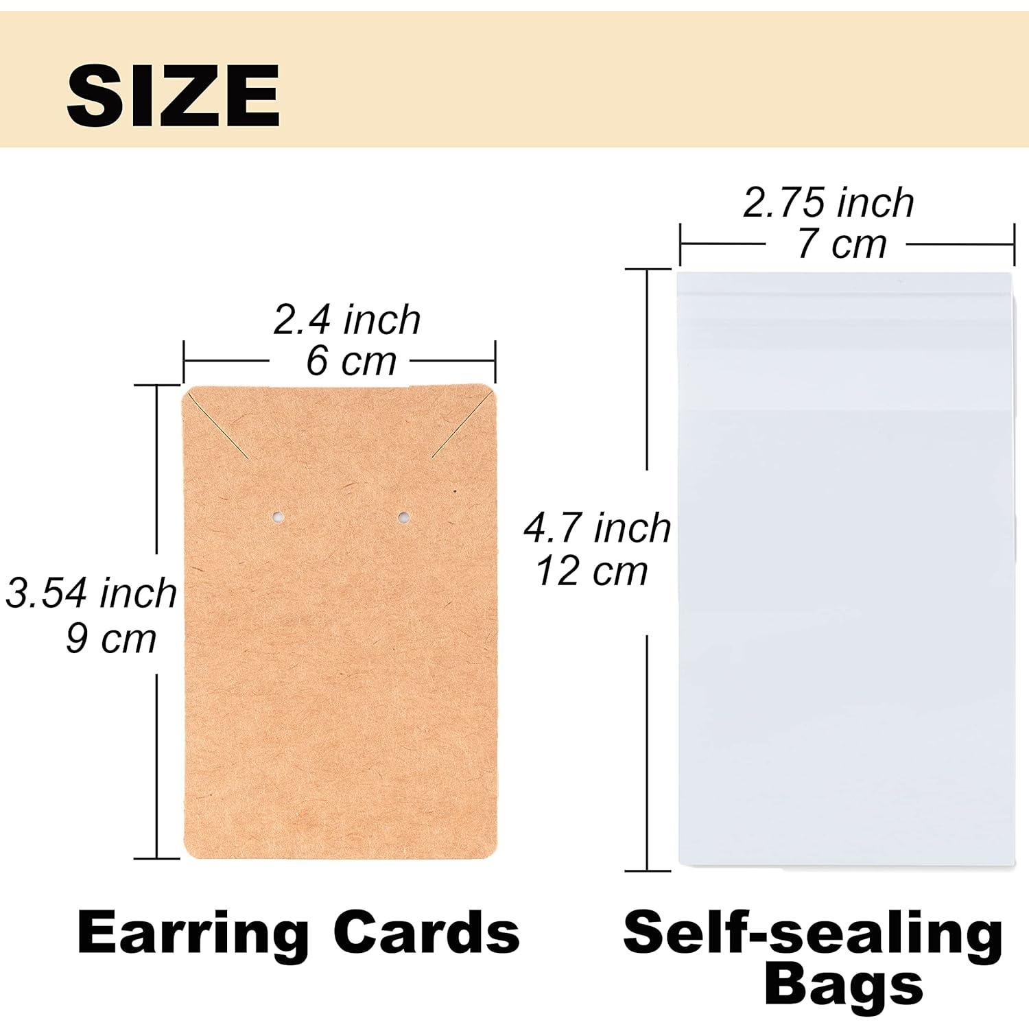 Set 120 Tarjetas y Empaques para Pendientes Hoewina 9x6 cm