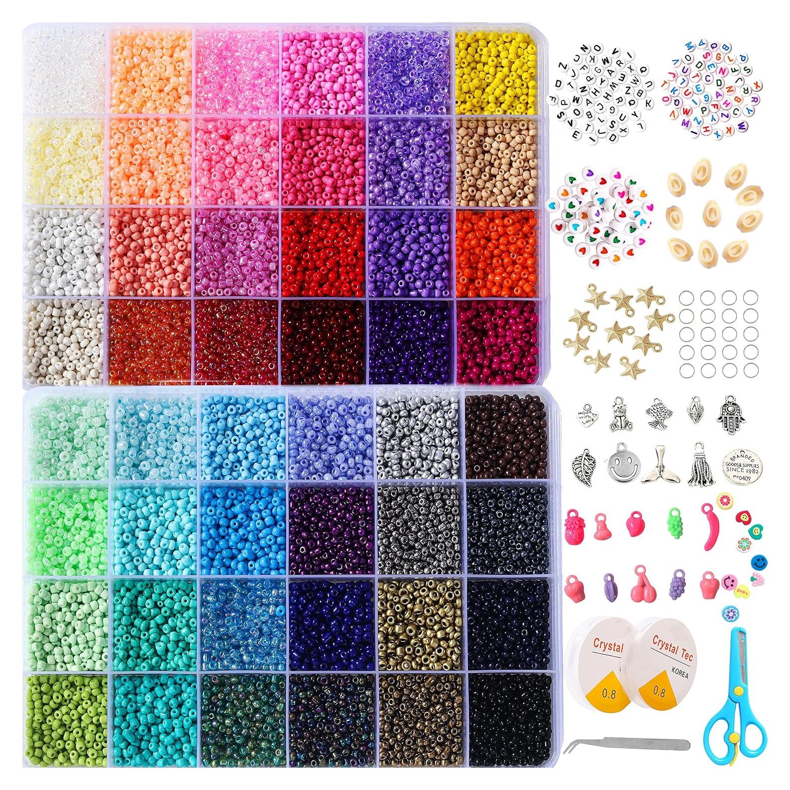 Kit de Cuentas de Vidrio YITOHOP 8800 Piezas 4mm Multicolor