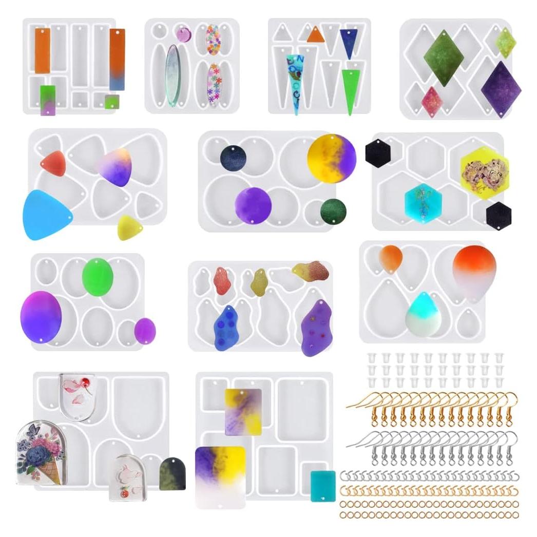 Kit de Moldes de Joyería de Resina SENHAI 12 Pcs con Accesorios