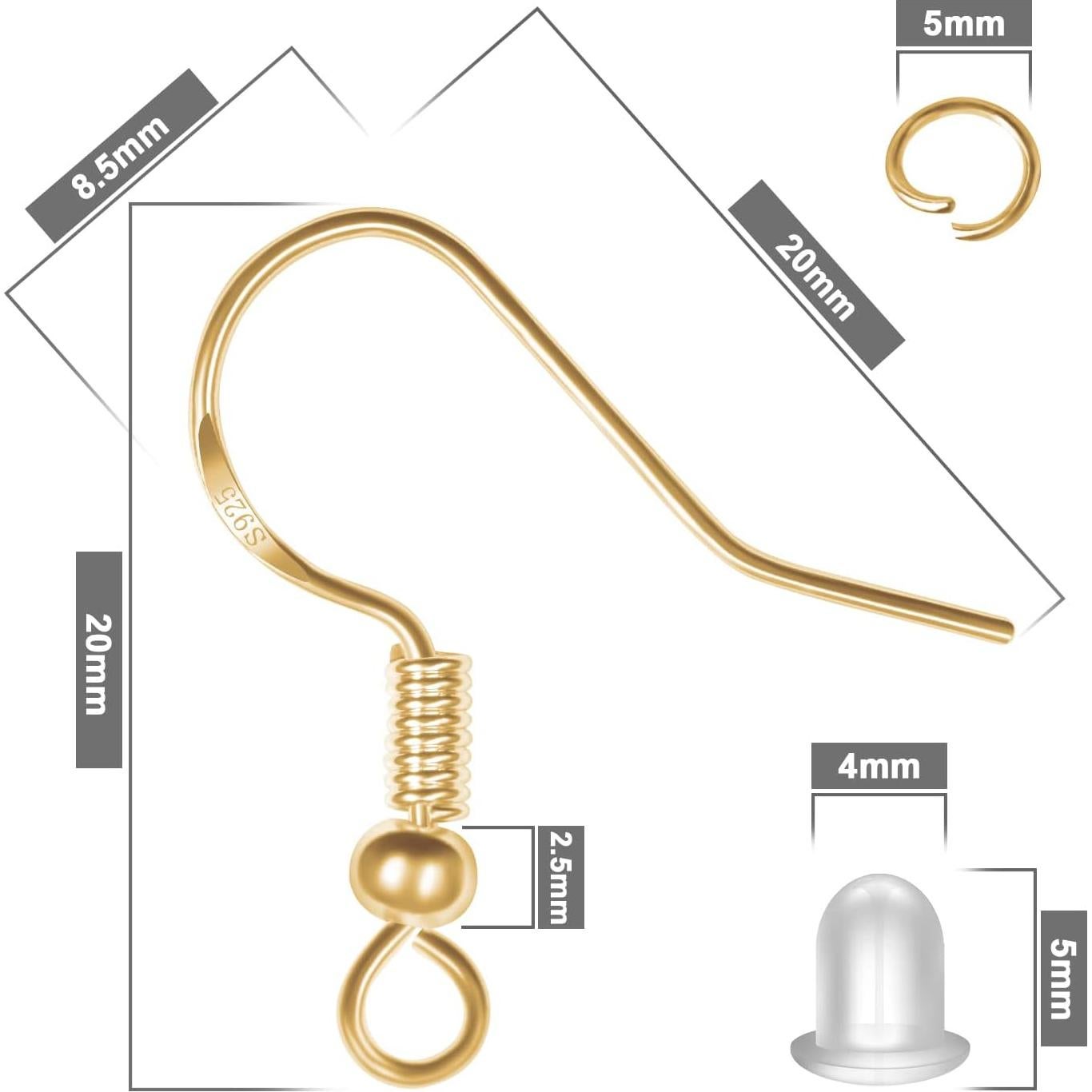 Kit de Ganchos de Aretes Hipoalergénicos MENKEY 750PCS Plata 925