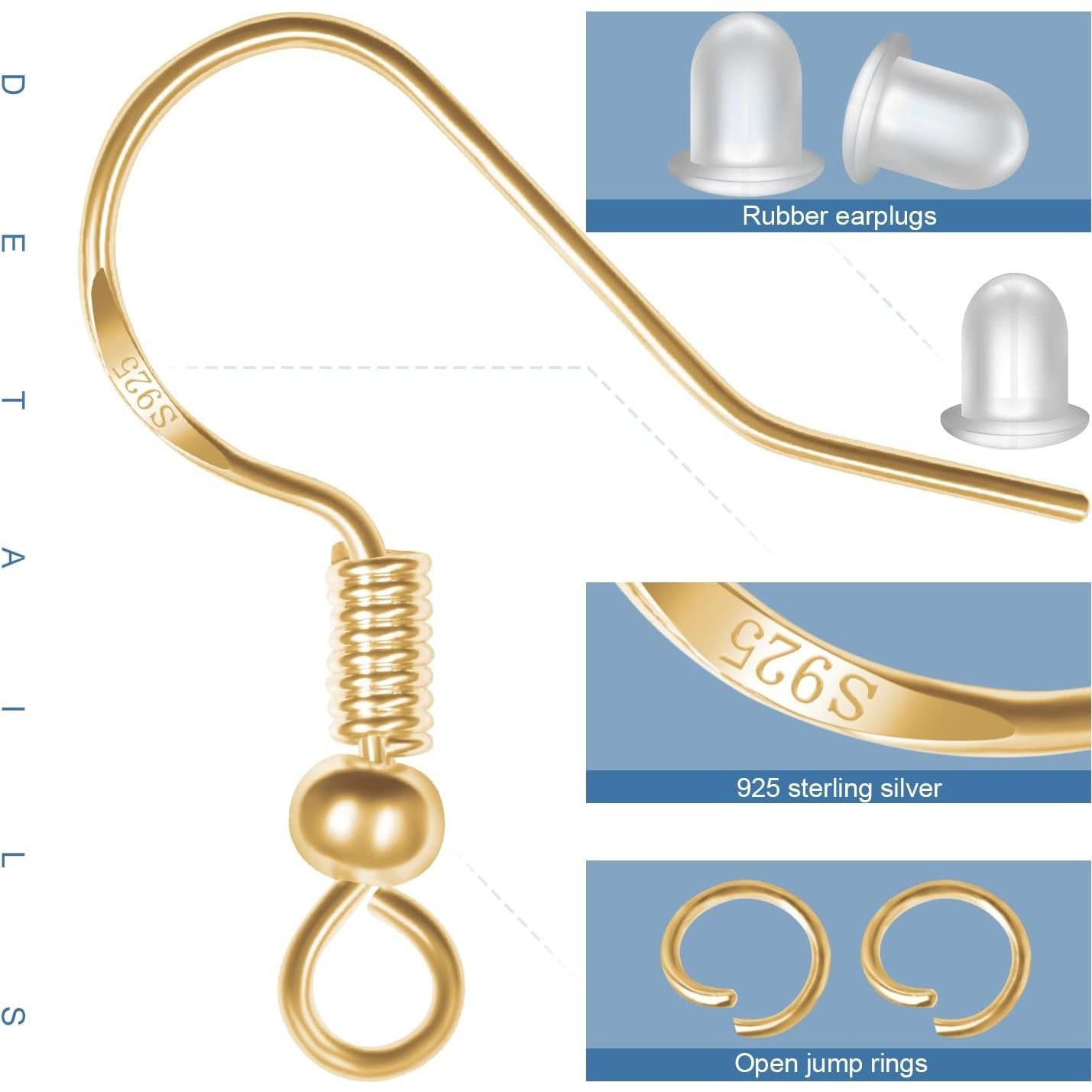 Kit de Ganchos de Aretes Hipoalergénicos MENKEY 750PCS Plata 925