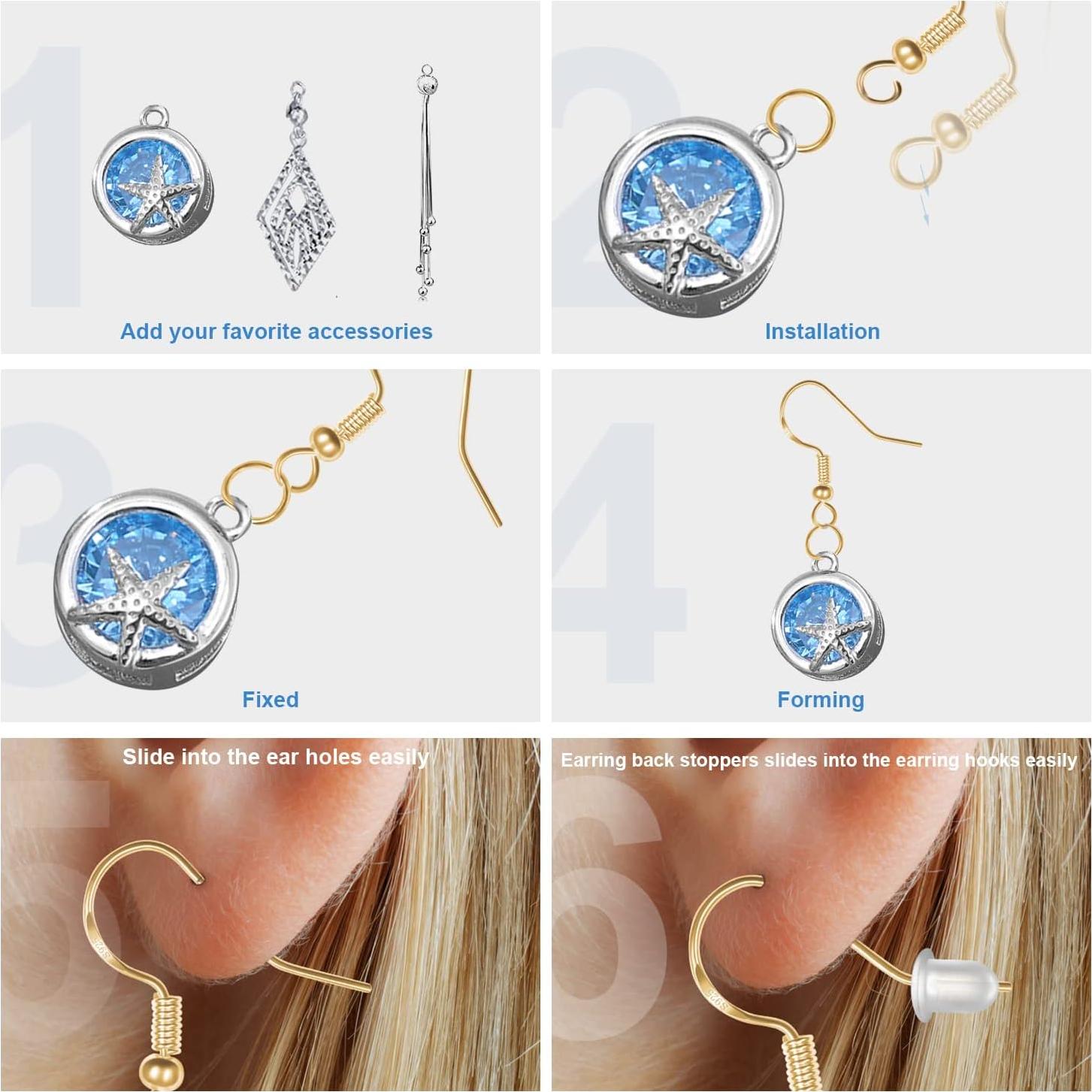 Kit de Ganchos de Aretes Hipoalergénicos MENKEY 750PCS Plata 925