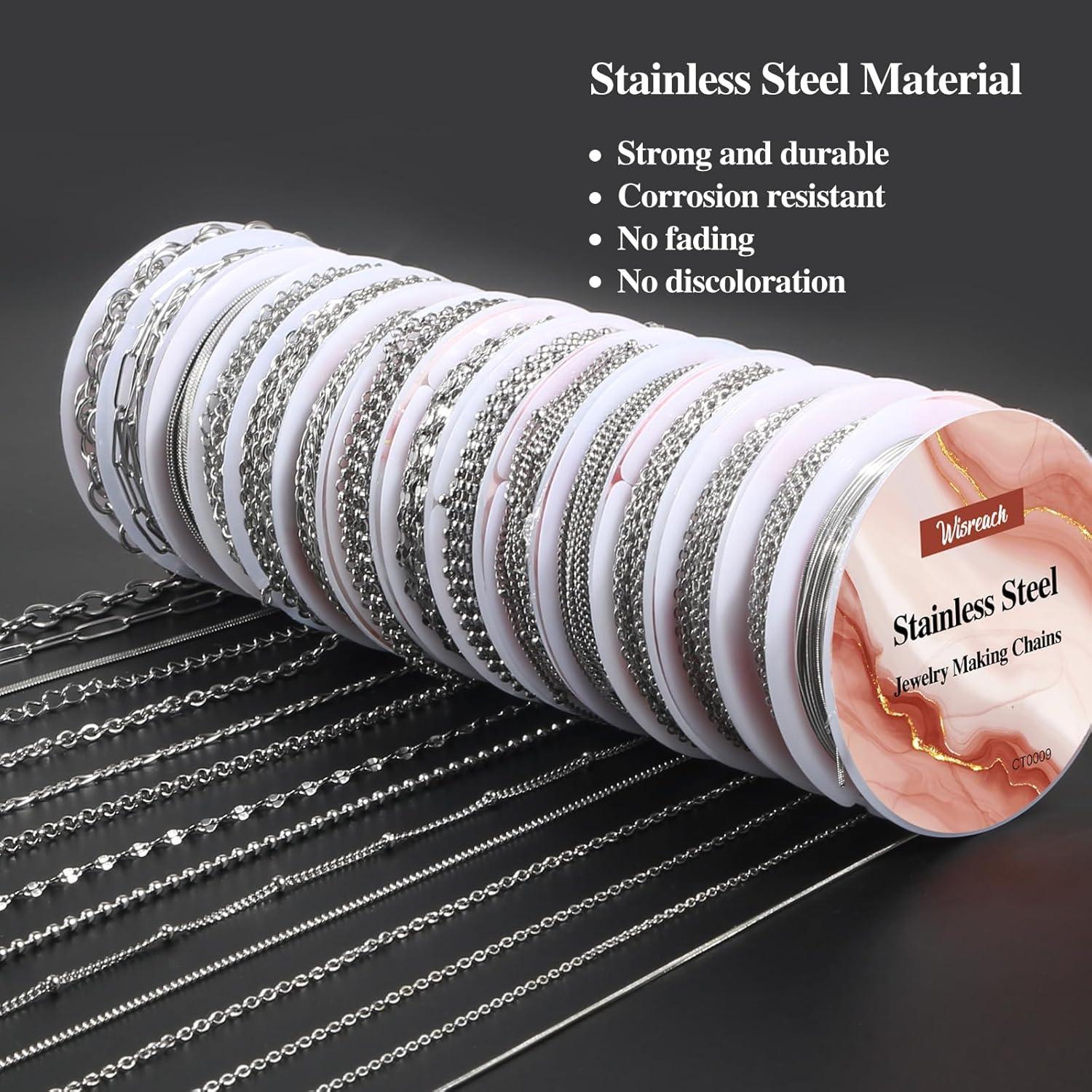 Cadenas de Joyería Wisreach 15 Rollos Acero Inoxidable 35.9m