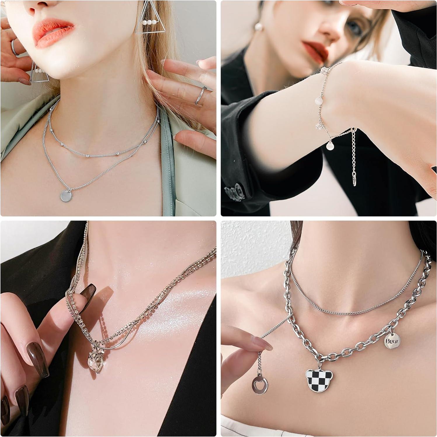 Cadenas de Joyería Wisreach 15 Rollos Acero Inoxidable 35.9m