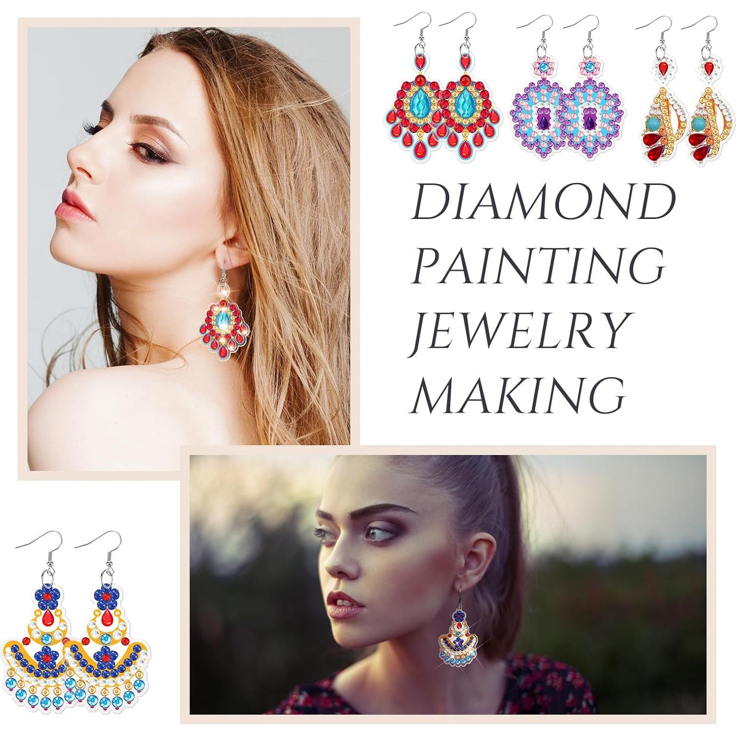 Kit de Pendientes DIY Kigeli 20 Pares 5D Arte de Diamante