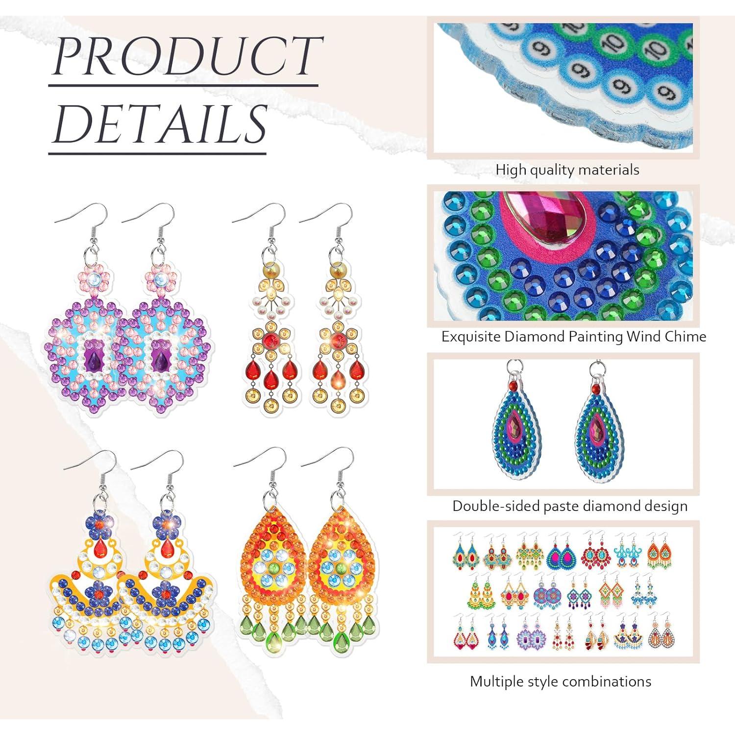 Kit de Pendientes DIY Kigeli 20 Pares 5D Arte de Diamante