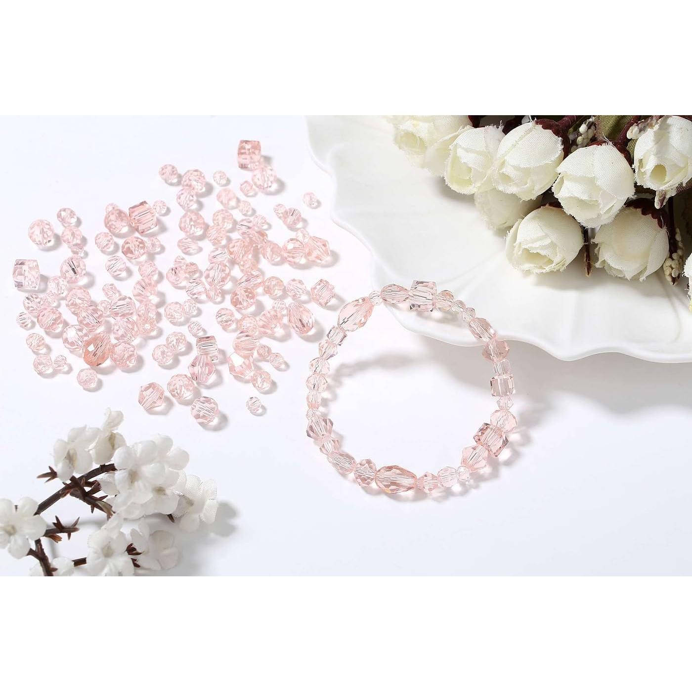 800 Perlas de Vidrio Rosa LAIDANLA para Joyería 4-8 mm