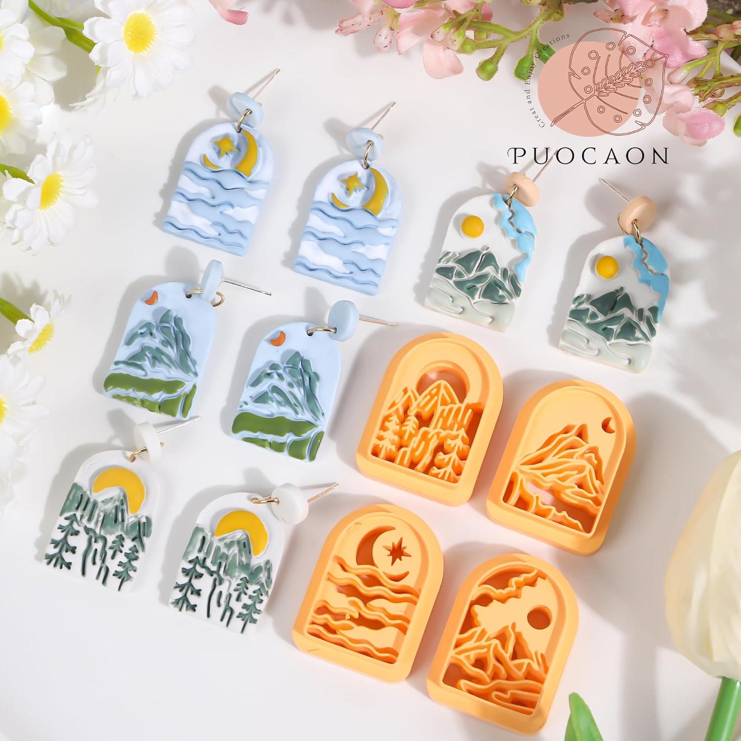 Cortadores de Arcilla Puocaon - Kit 6 Piezas Paisaje Montañoso