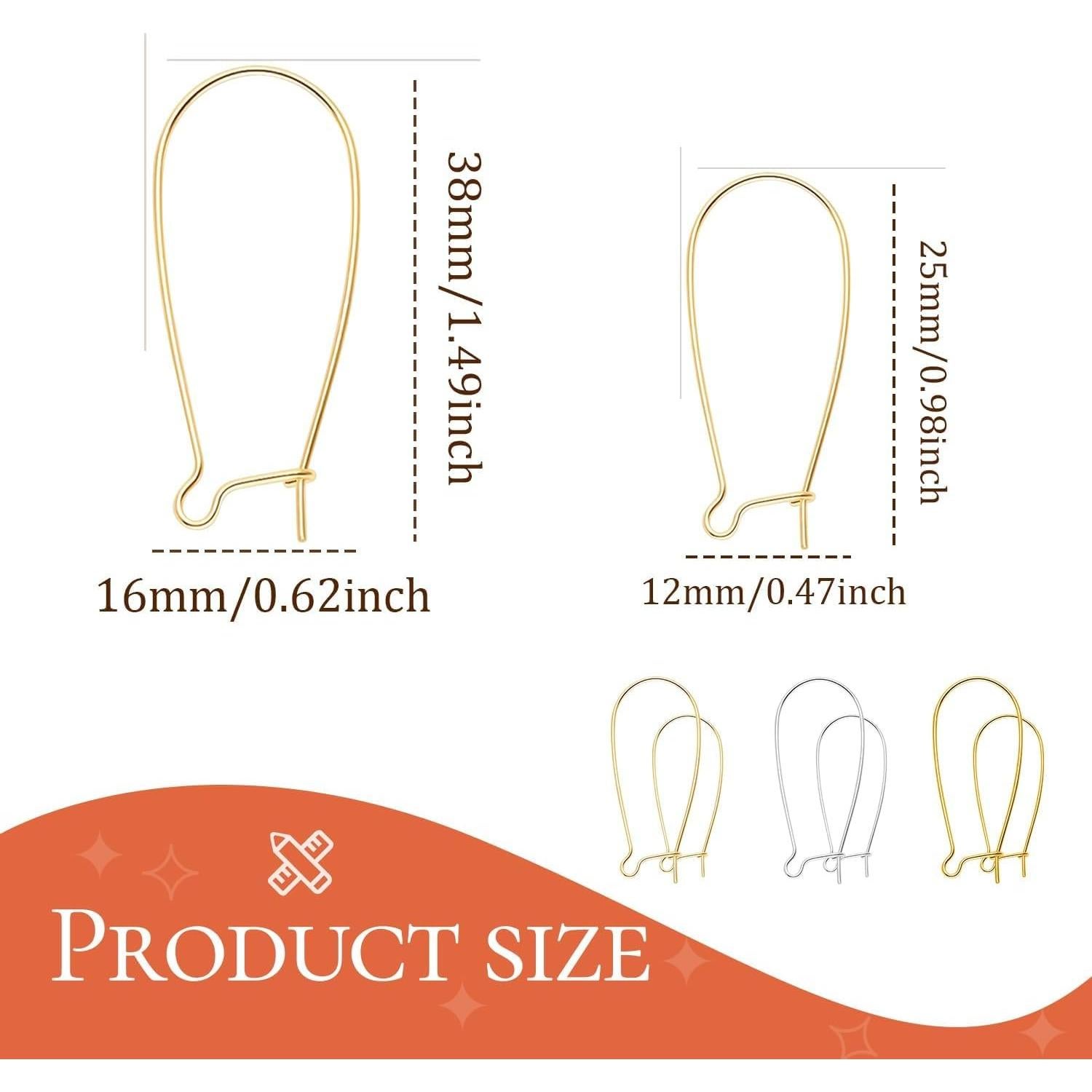 Ganchos de Alambre para Pendientes FANMAOUS 240 Pcs 25/38mm