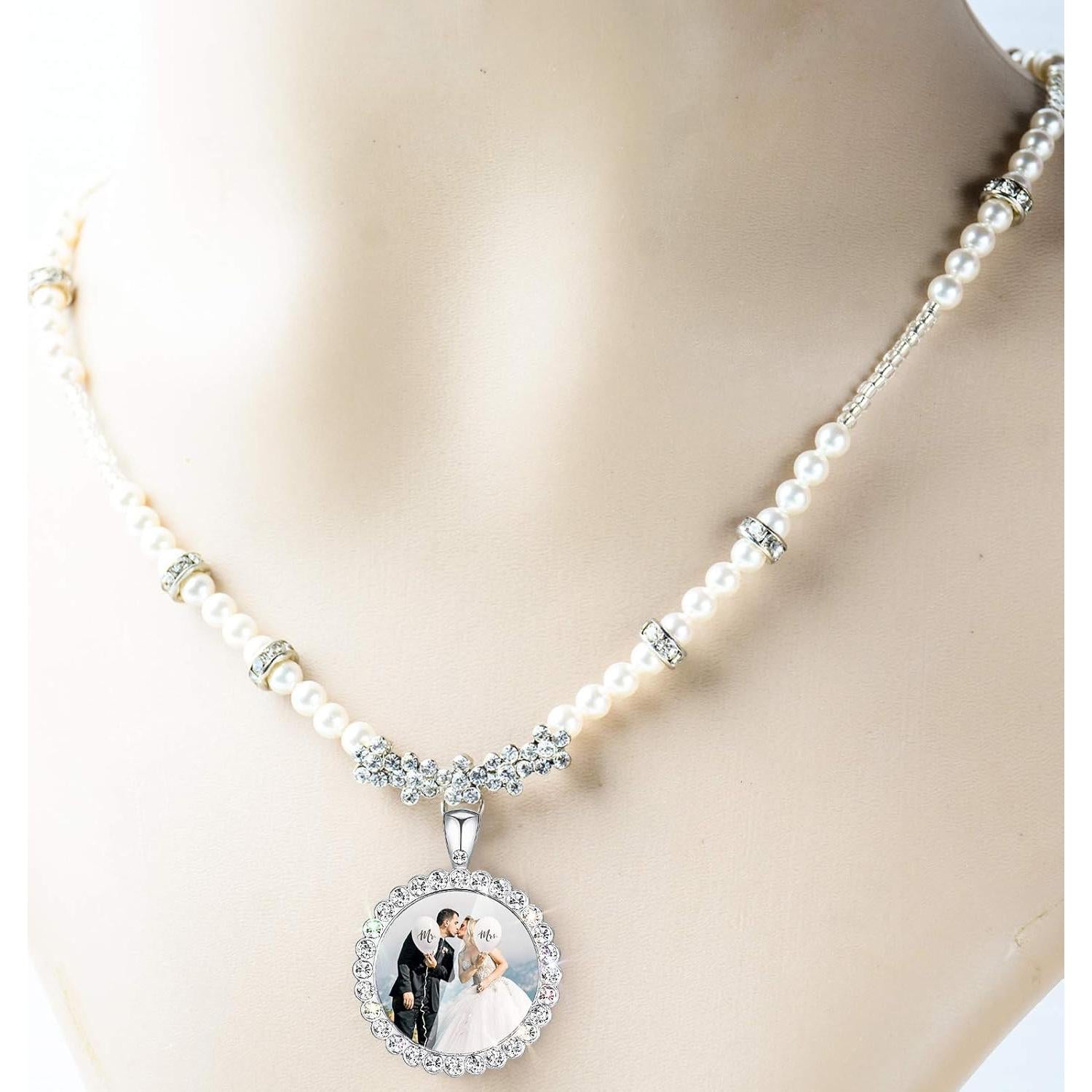 32 Bandejas de Colgante DIY Hicarer 25 mm Plata con Rhinestone