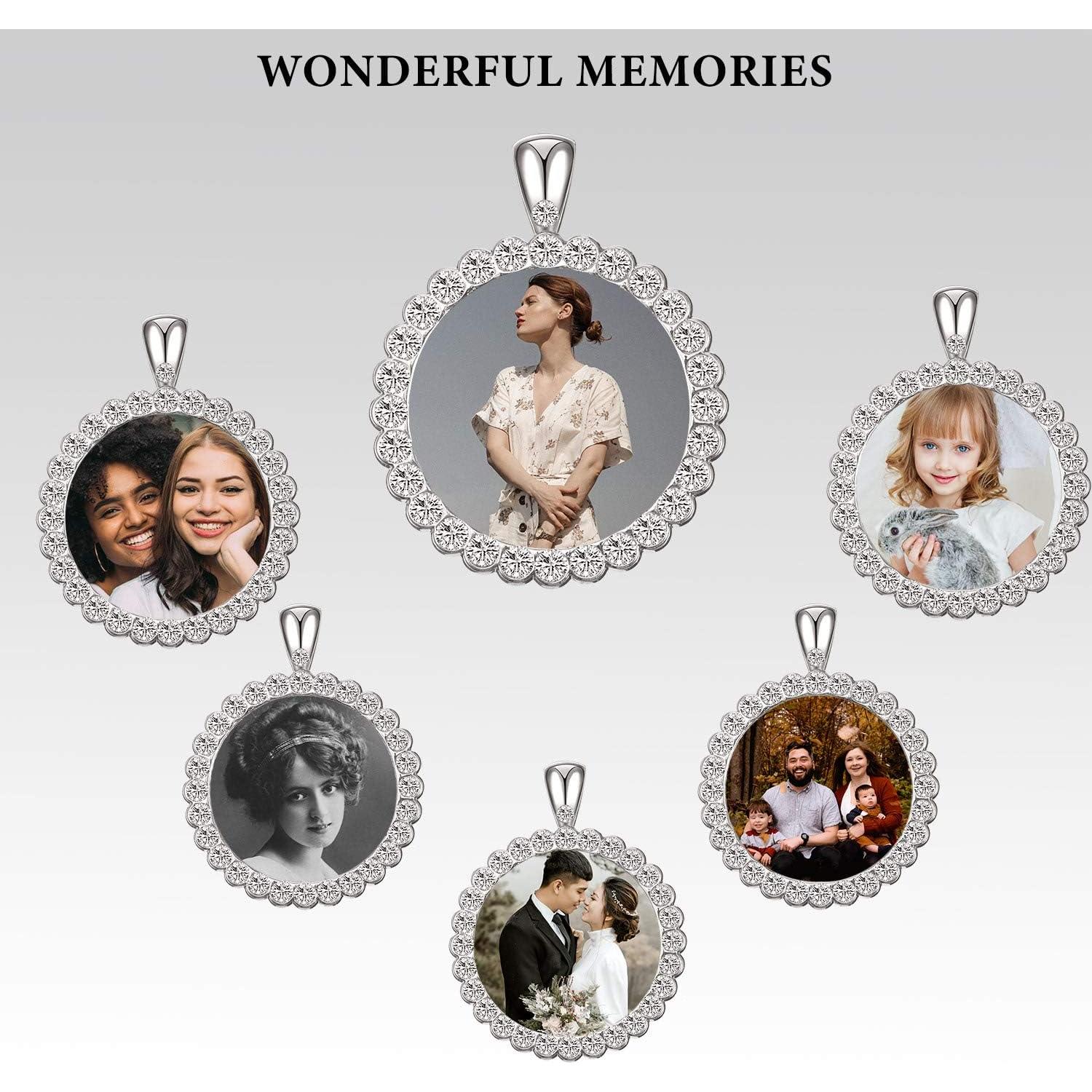 32 Bandejas de Colgante DIY Hicarer 25 mm Plata con Rhinestone