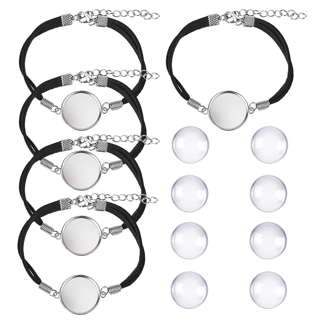 Kit de Pulseras de Cuero Negro DROLE 40 Piezas 20mm