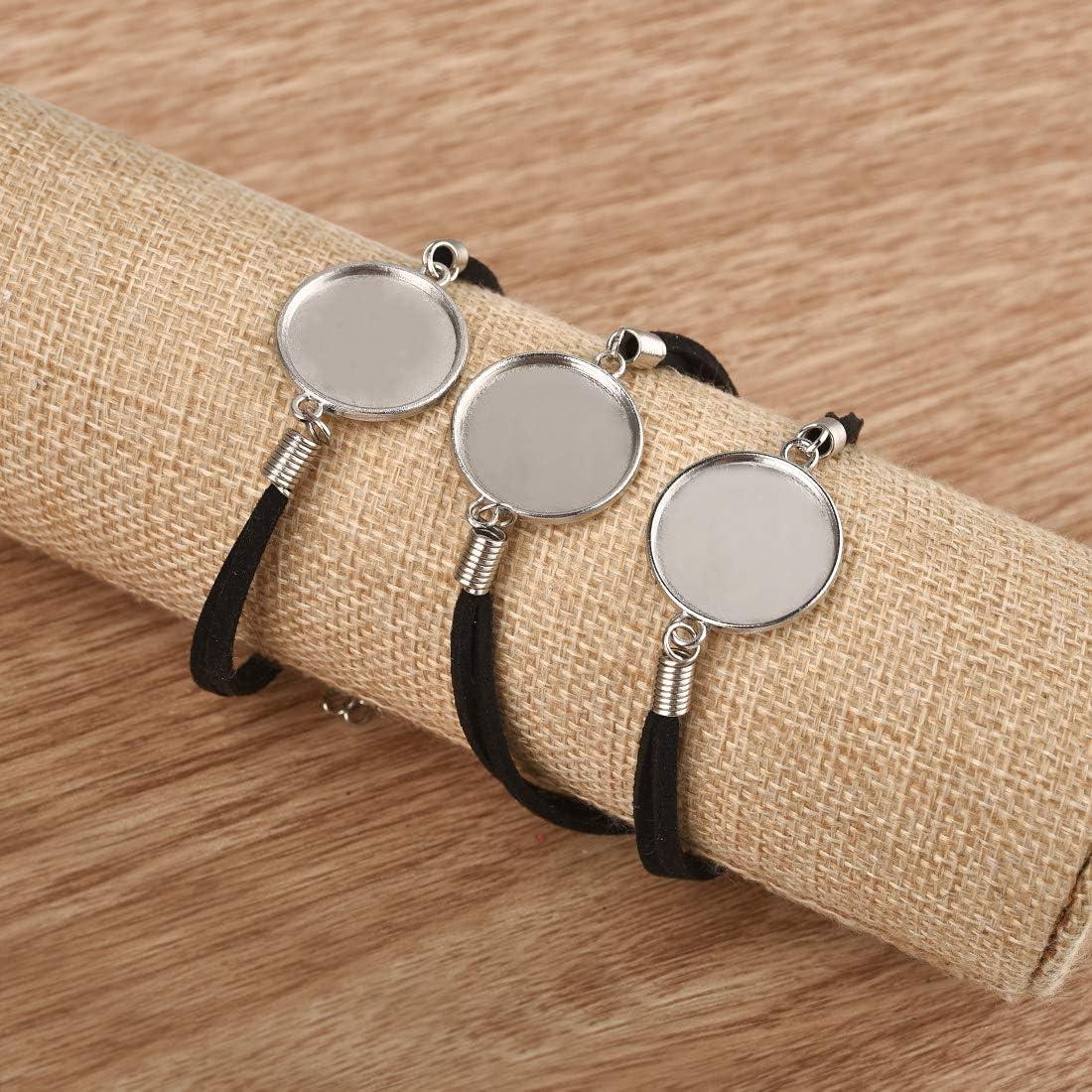 Kit de Pulseras de Cuero Negro DROLE 40 Piezas 20mm