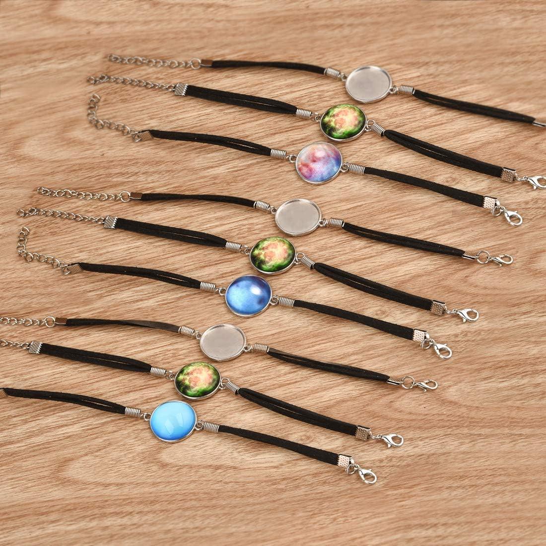 Kit de Pulseras de Cuero Negro DROLE 40 Piezas 20mm