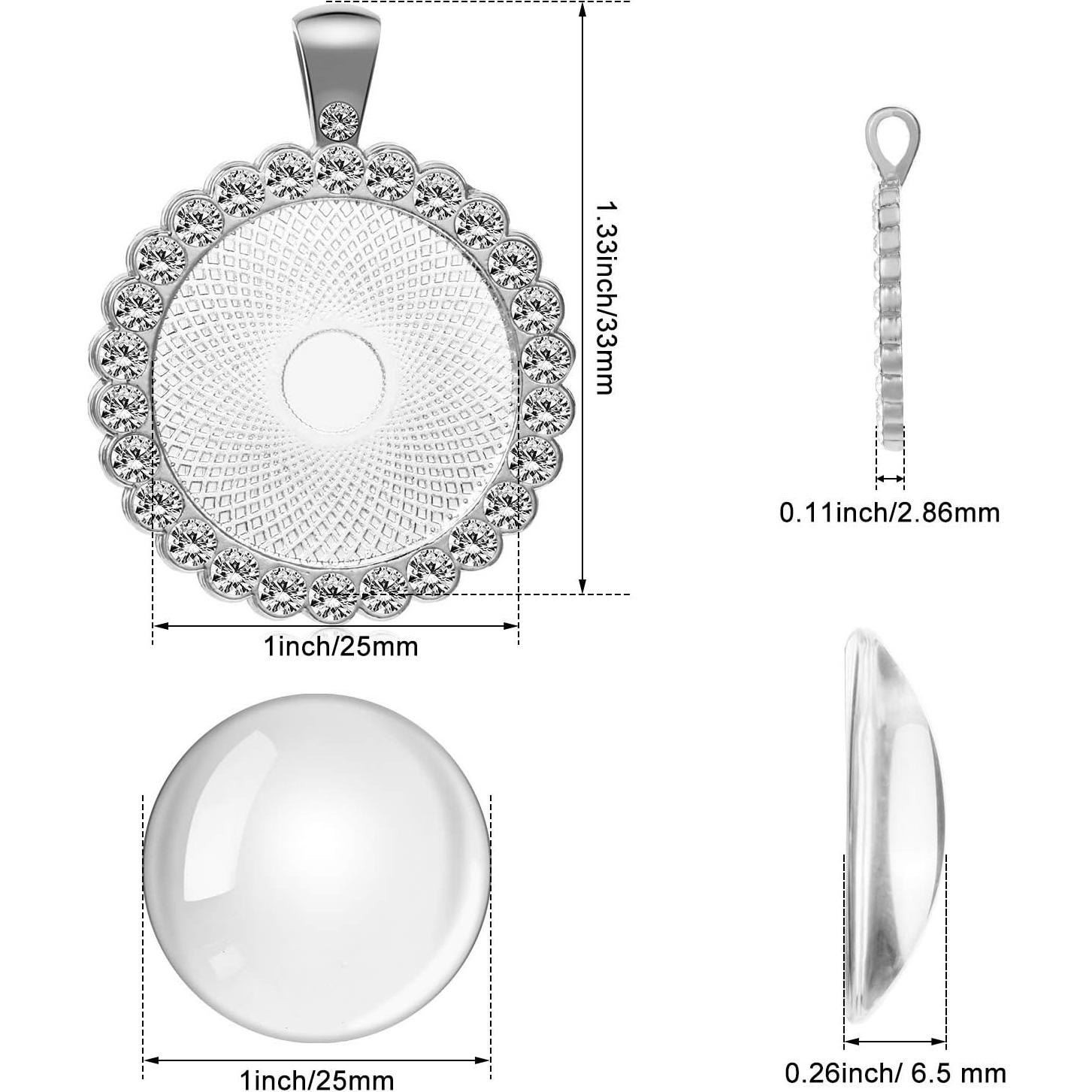 Juego de 40 Piezas de Bandejas de Colgante Hicarer con Cabochones