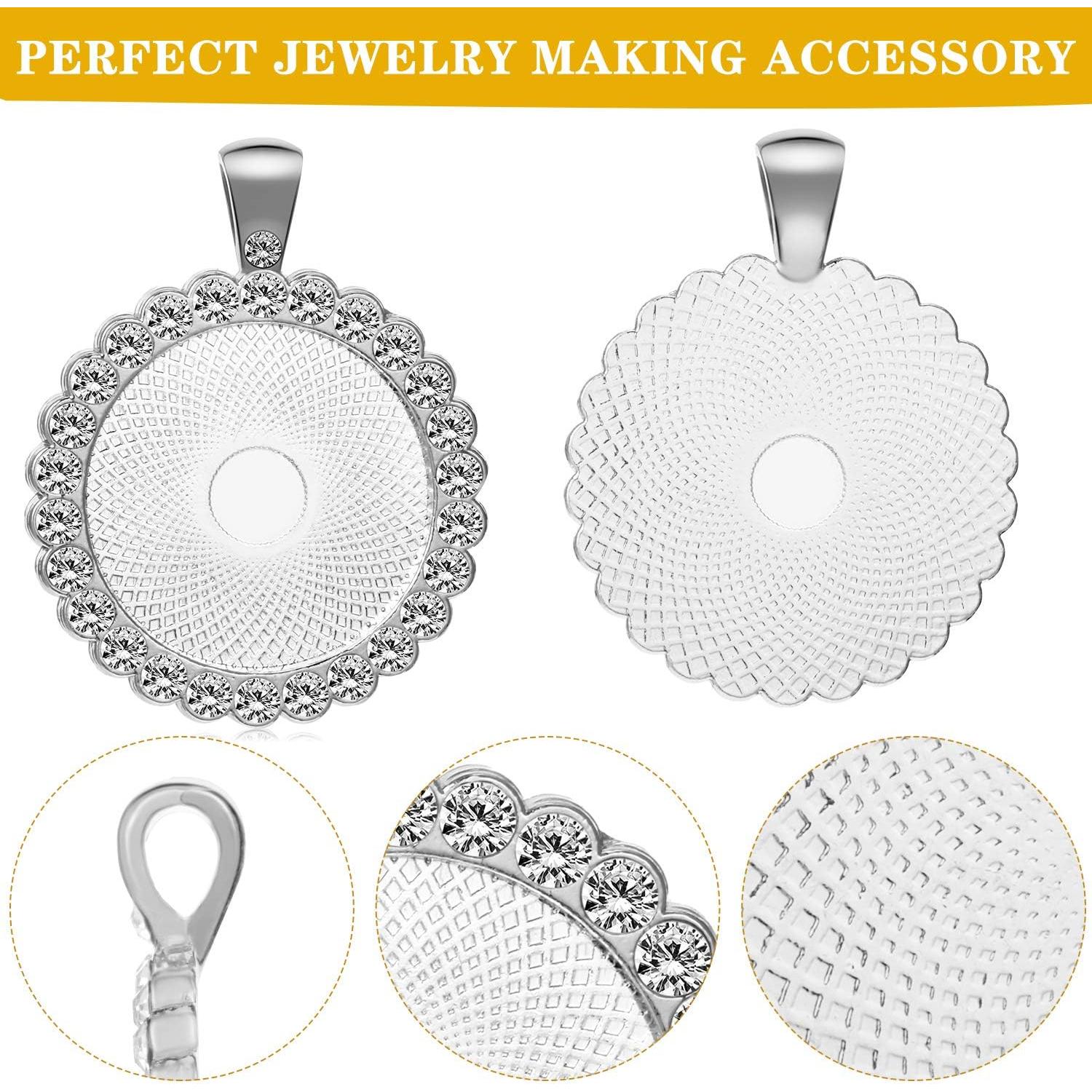 Juego de 40 Piezas de Bandejas de Colgante Hicarer con Cabochones