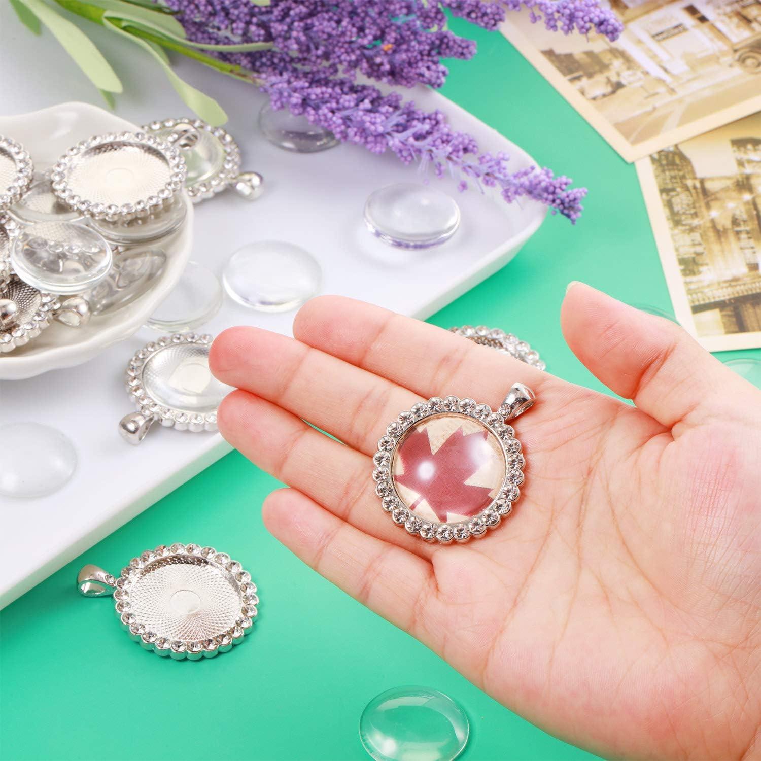 Juego de 40 Piezas de Bandejas de Colgante Hicarer con Cabochones