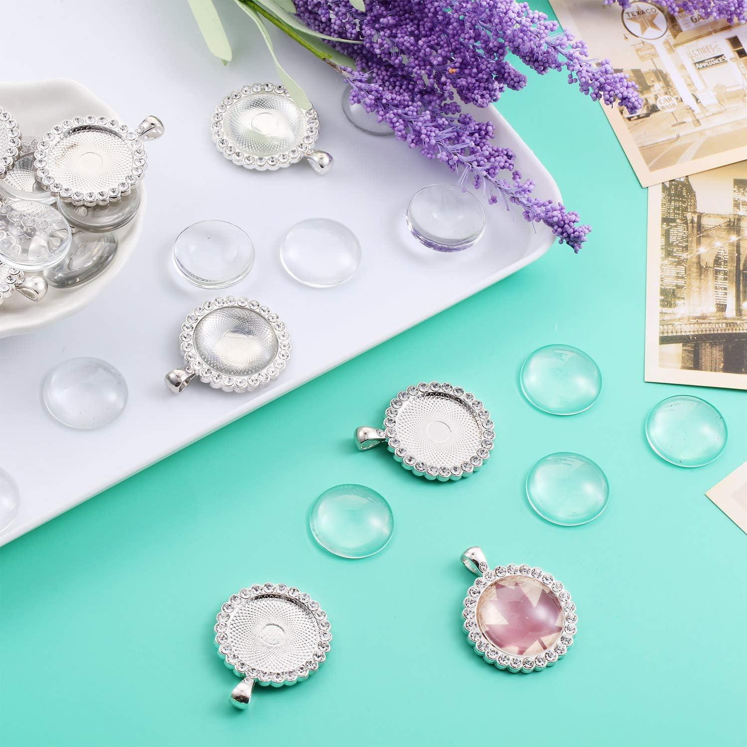 Juego de 40 Piezas de Bandejas de Colgante Hicarer con Cabochones