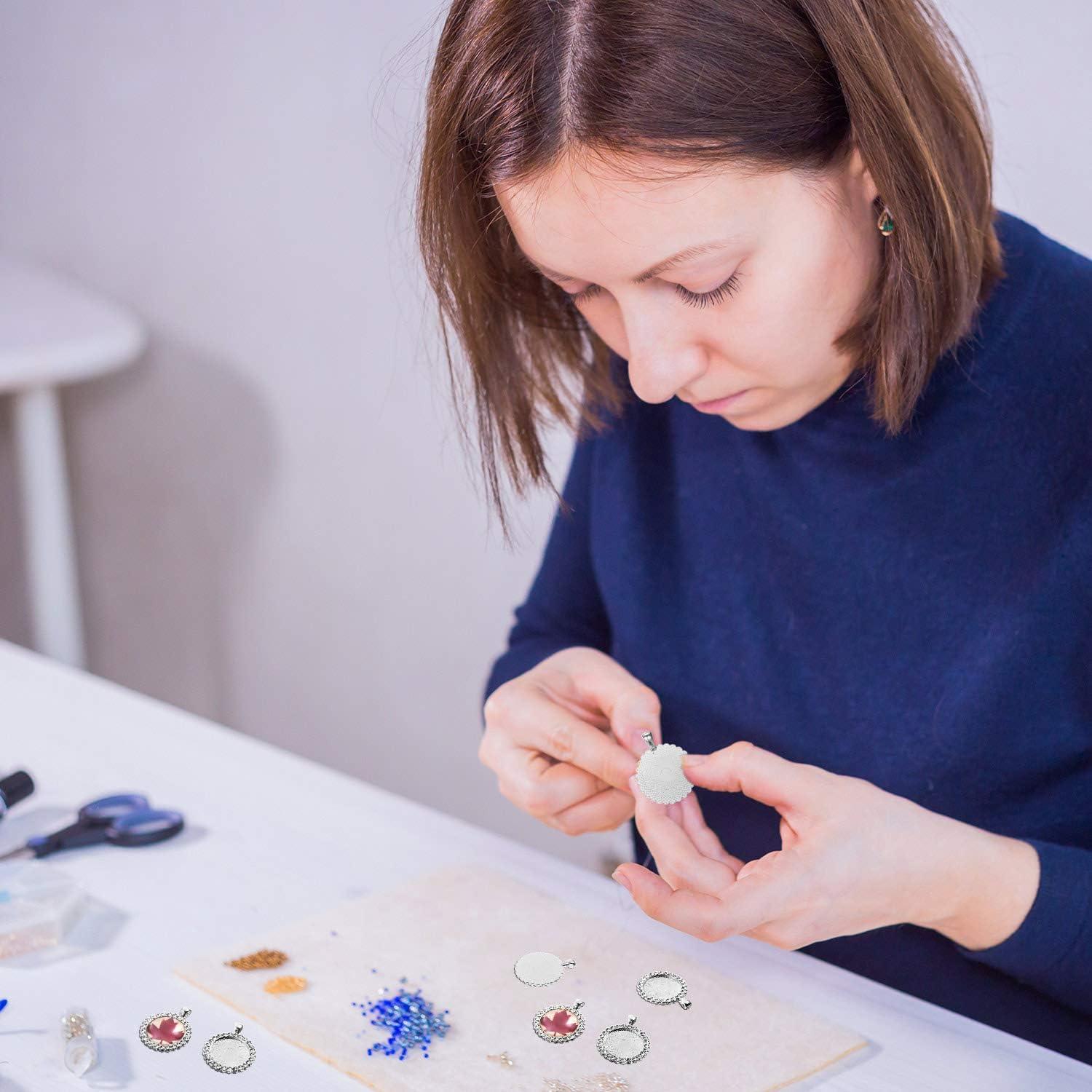 Juego de 40 Piezas de Bandejas de Colgante Hicarer con Cabochones