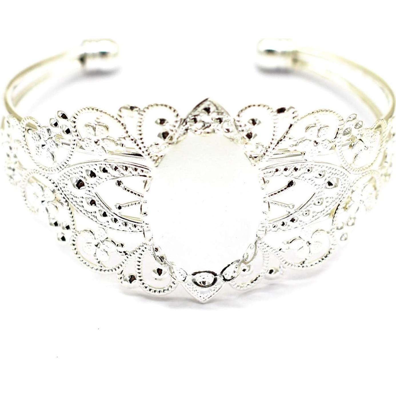 Bandeja de Filigrana Ovalada MIAO JIN 8 Pcs 18x25mm Plata