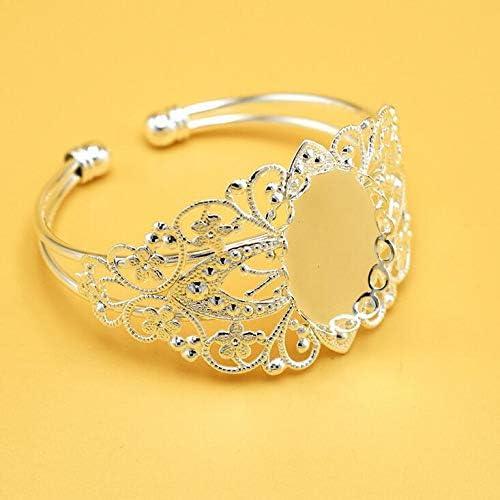 Bandeja de Filigrana Ovalada MIAO JIN 8 Pcs 18x25mm Plata